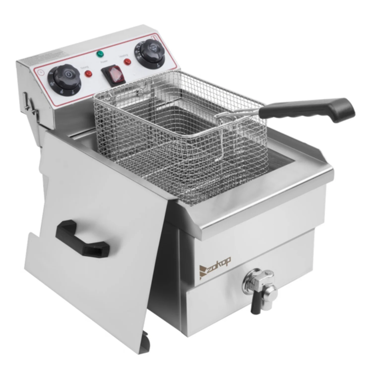 2026 Electric Deep Fryer 8.5QT/8L Total Capacity 12.5qt/11.8l Stainless Steel Faucet Single Tank Deep Fryer 1700W Max (8L Large Fryer Blue / Large Handle)
