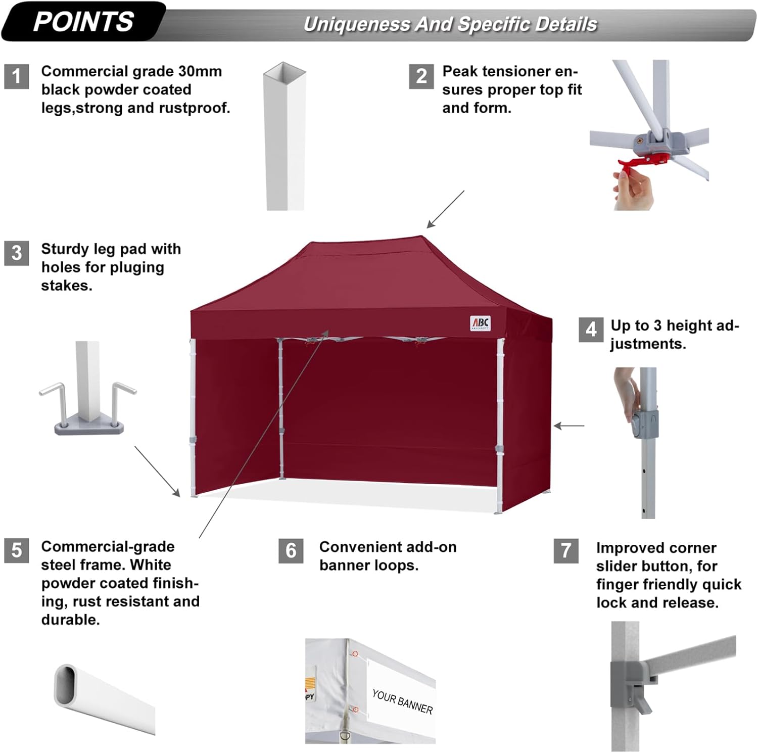 Easy Pop Up Canopy Tent 10×10 with Sidewalls