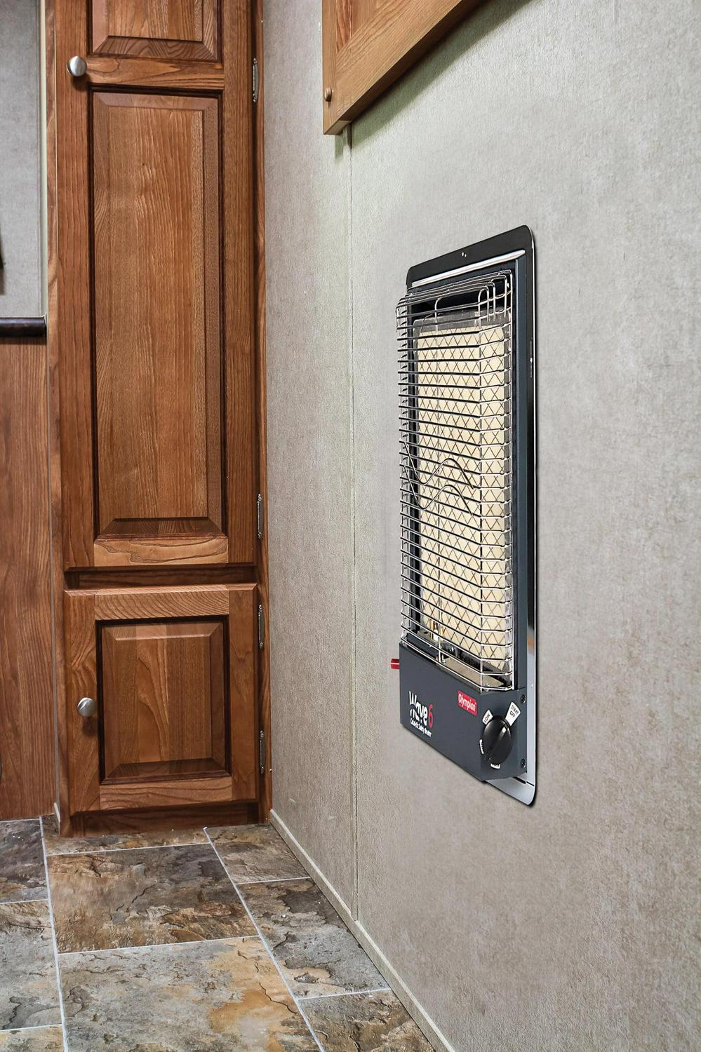 Camco Olympian Wave 6 Catalytic Safety Heater | Adjustable from 3200 to 6000 BTUs | Black (57341)