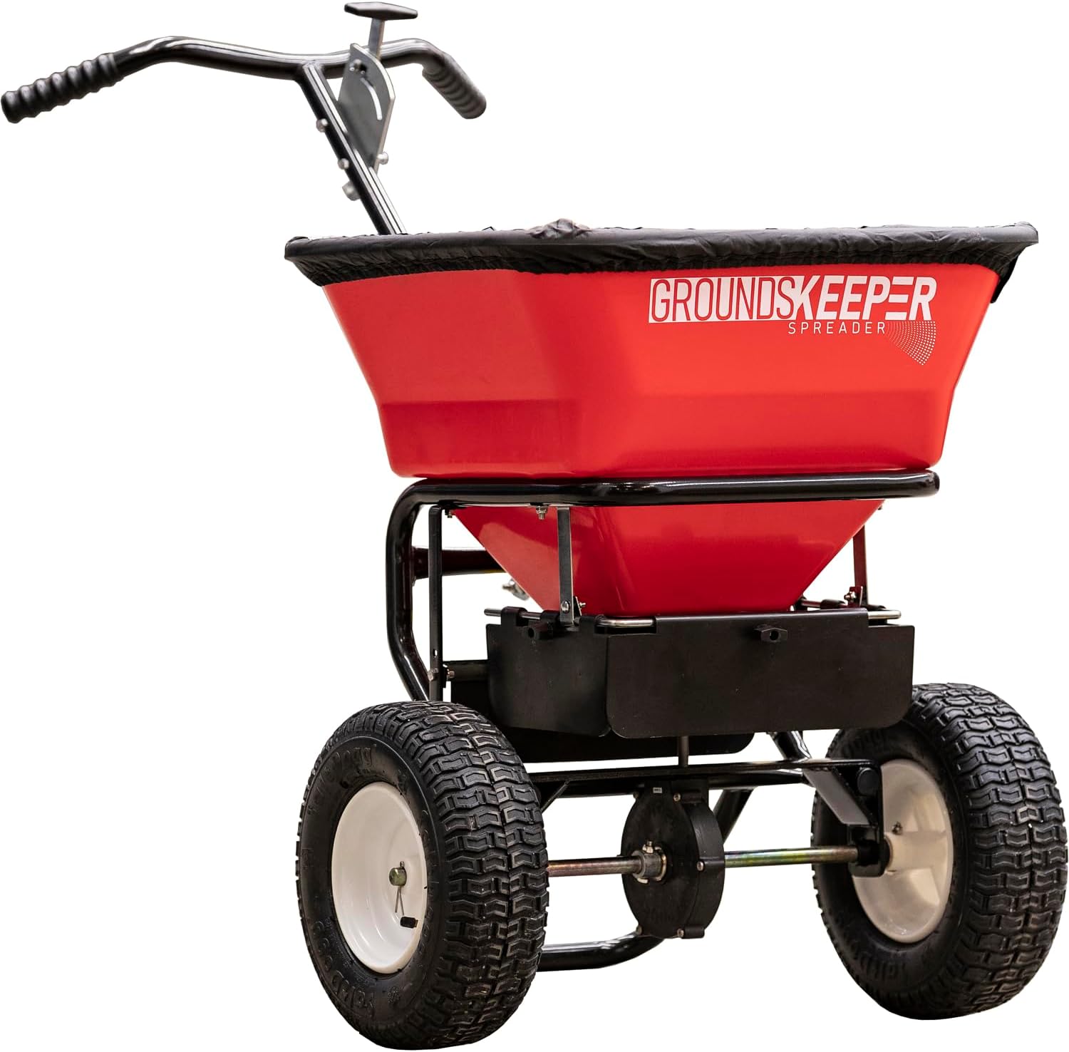 Multi-Purpose Walk Behind Push Spreader 3039632R Grounds Keeper, 100 Pound Capacity, Multi Use Tool for Grass Seed, Salt, De-Icer, Fertilizer and Seeds