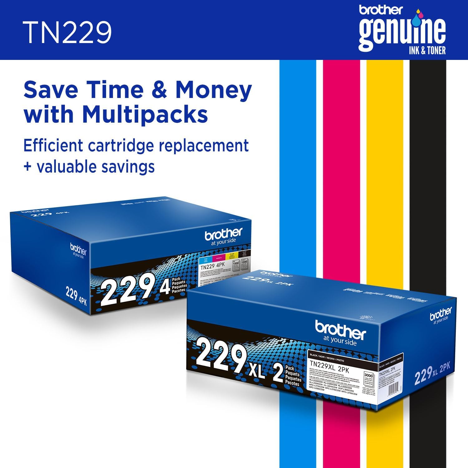 Genuine Tn2294Pk 4-Pack Toner Cartridges Set