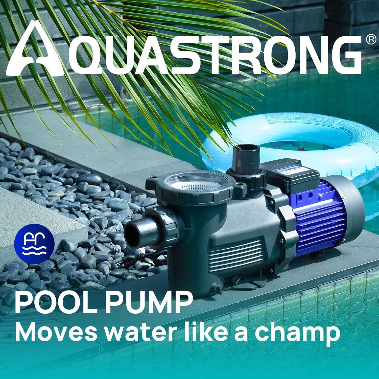 In/Above Ground Pool Pump, 2HP Single Speed, 8917 GPH