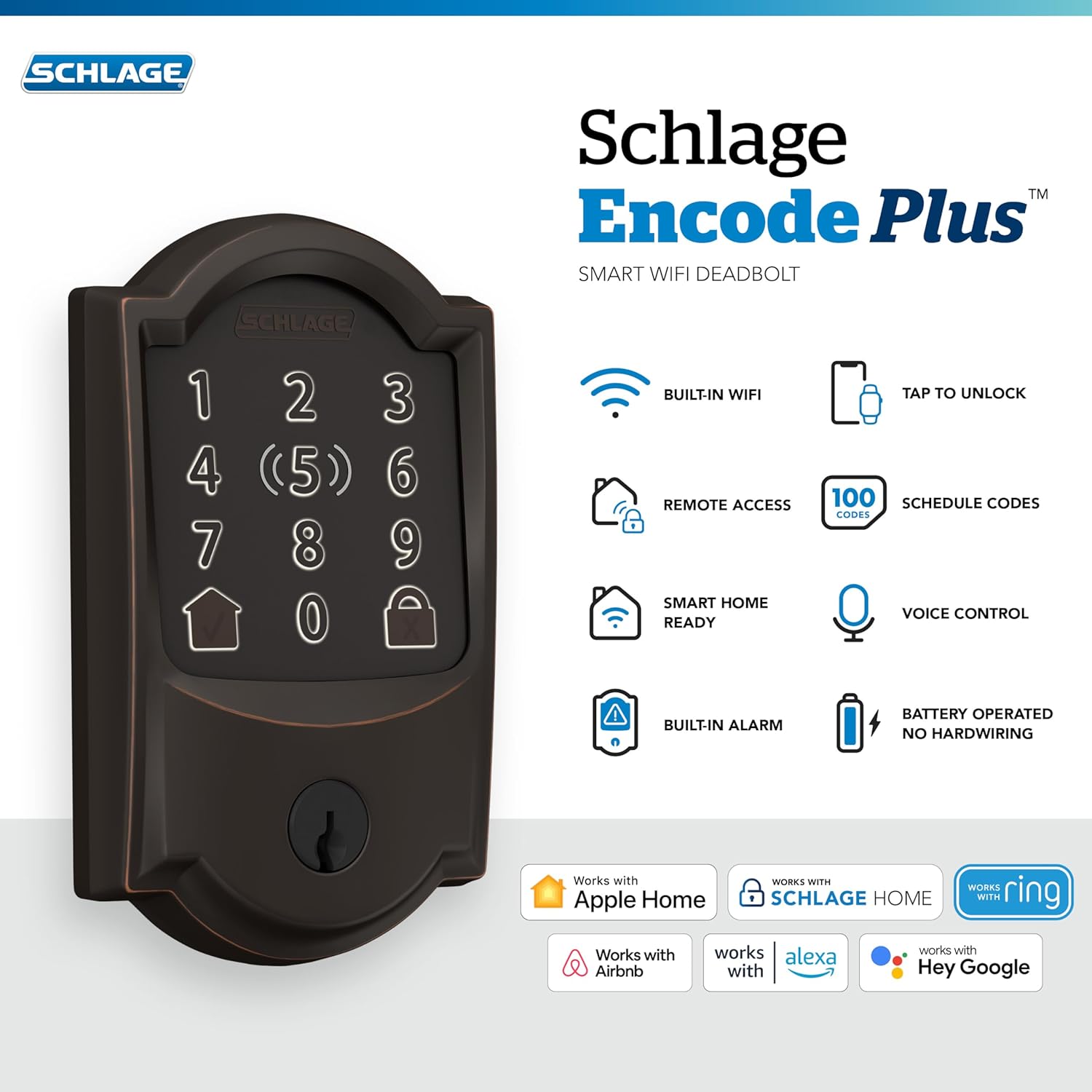 Encode Plus Smart Wi-Fi Lock – Keyless Entry Deadbolt