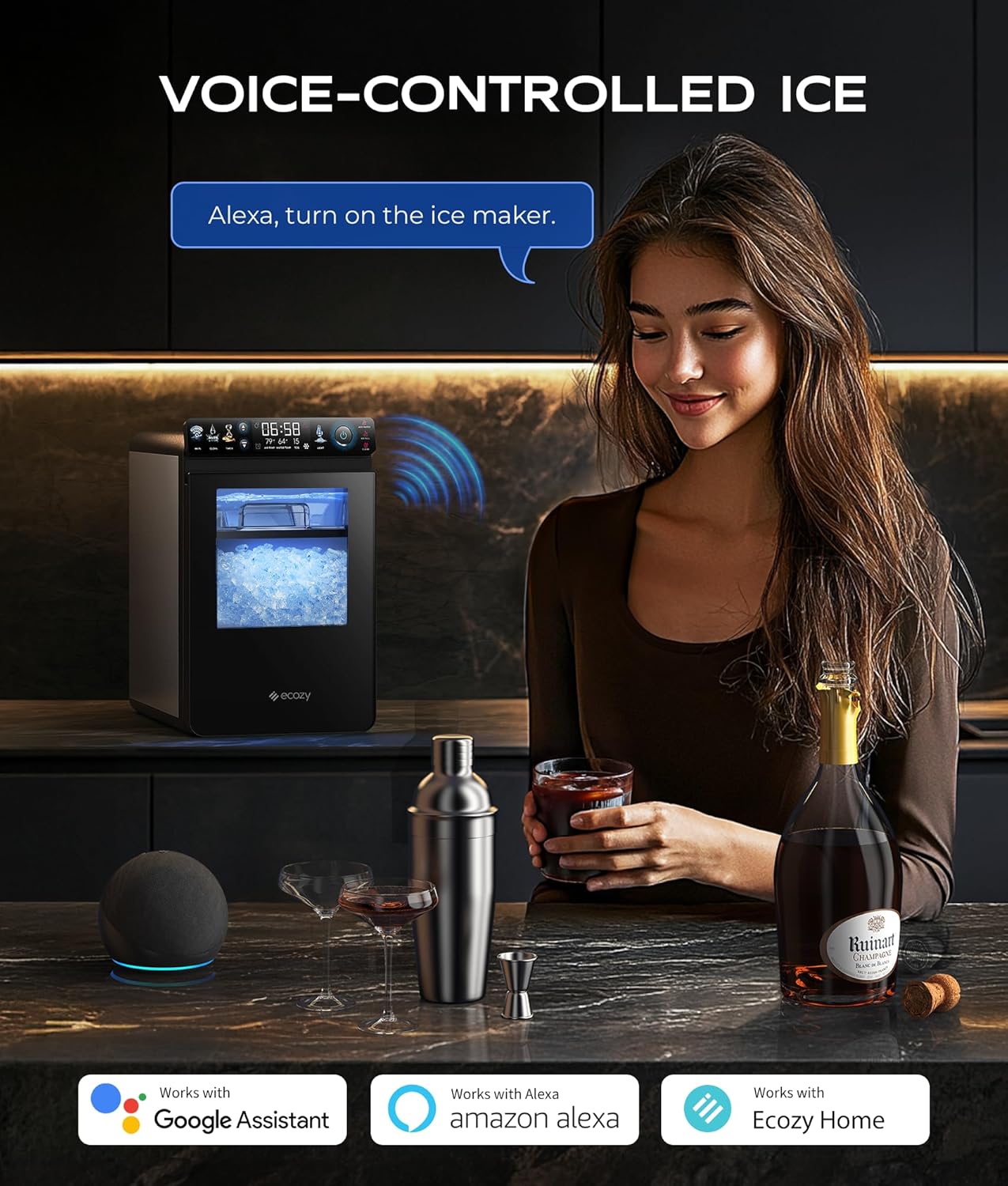 Nugget Ice Maker – Smart Countertop Machine, 44 Lbs/24H