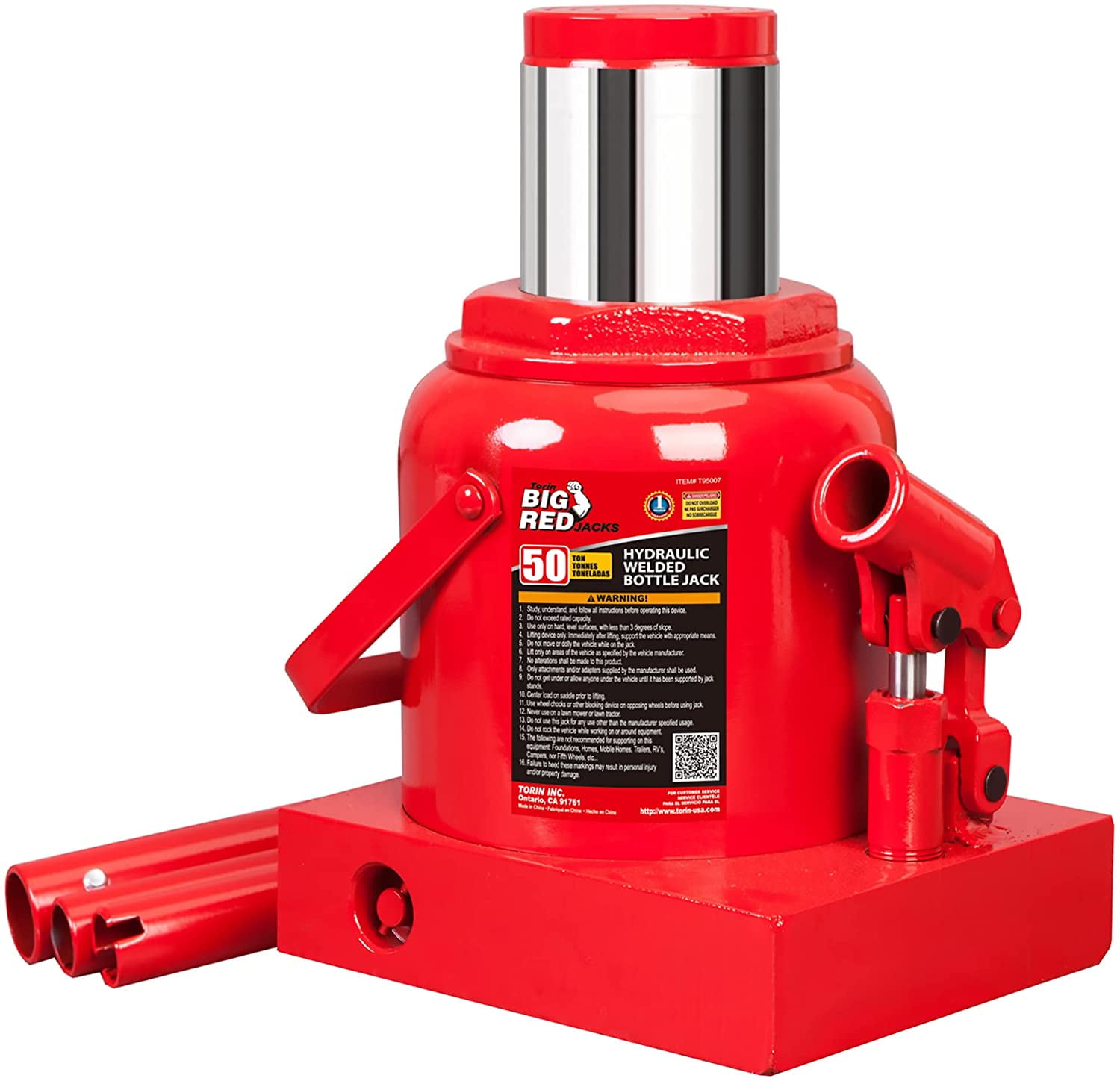 2026 BIG RED 50 Ton Low Profile Hydraulic Bottle Jack – Welded Construction for Automotive & Heavy Lifting
