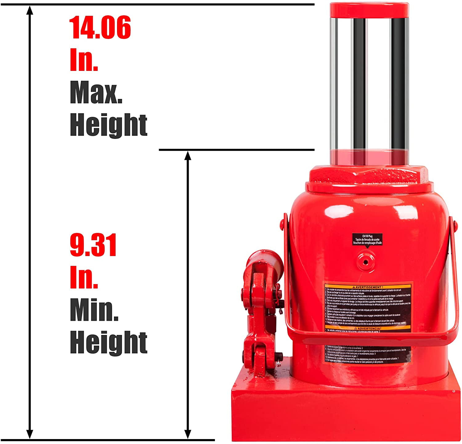 2026 BIG RED 50 Ton Low Profile Hydraulic Bottle Jack – Welded Construction for Automotive & Heavy Lifting