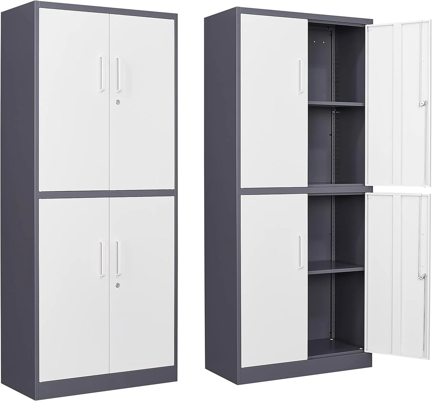 Yizosh Metal Garage Storage Cabinet with Locking Doors and Adjustable Shelves, Tool Storage Cabinet with 1 Drawer - 71