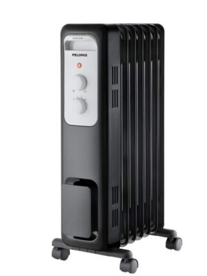 48,000 BTU Black Heat-Focusing Propane Gas Patio Heater with Wheels