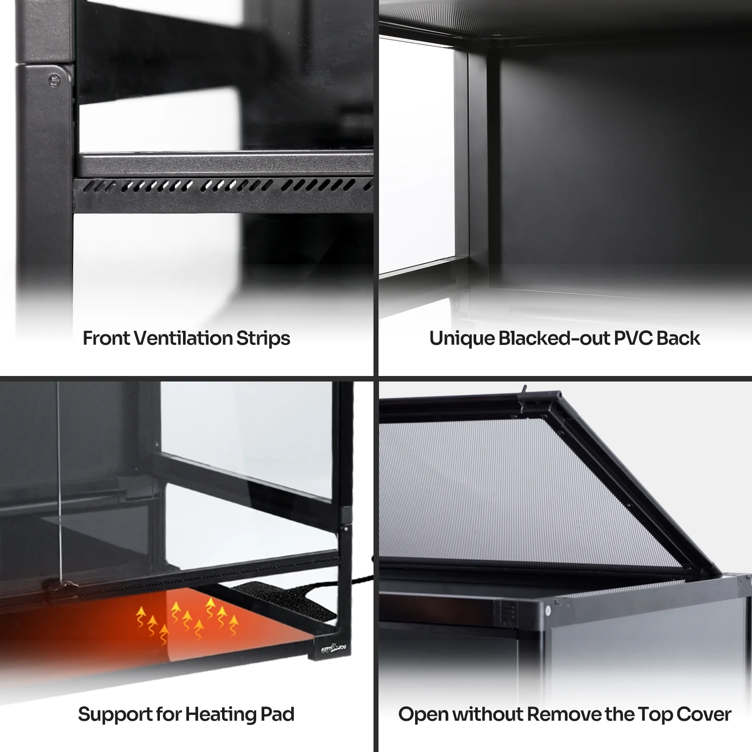 2026 REPTI ZOO 40 Gallon Tempered Glass Reptile Large Terrarium Tank Reptile Terrarium 36