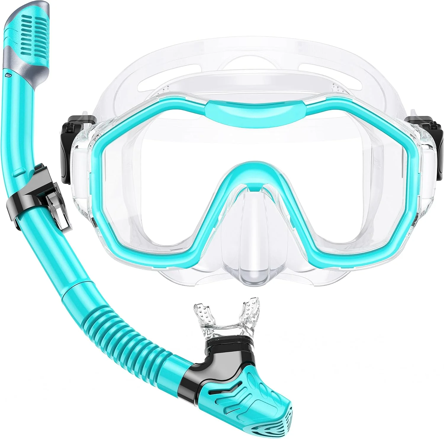 Snorkeling Gear for Adults, Dry-Top Snorkel Set, 180°Panoramic Wide View Diving Mask Breathing Freely Snorkel Mask for Snorkeling Scuba Diving Swimming Travel