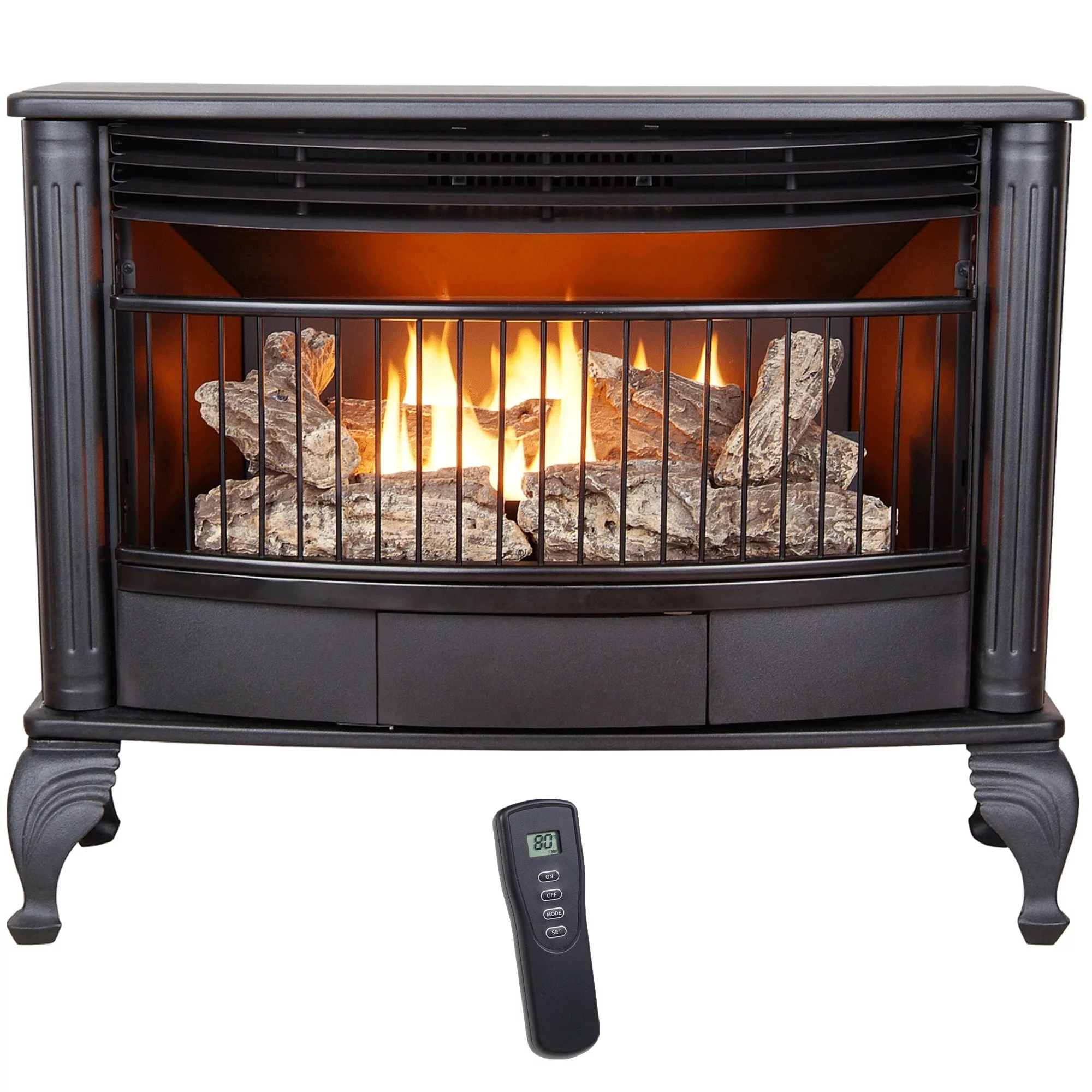 2026 Procom Vent less Dual Fuel Gas Stove - 25,000 BTU, Remote Control, Black Finish - Model# QNSD250RT