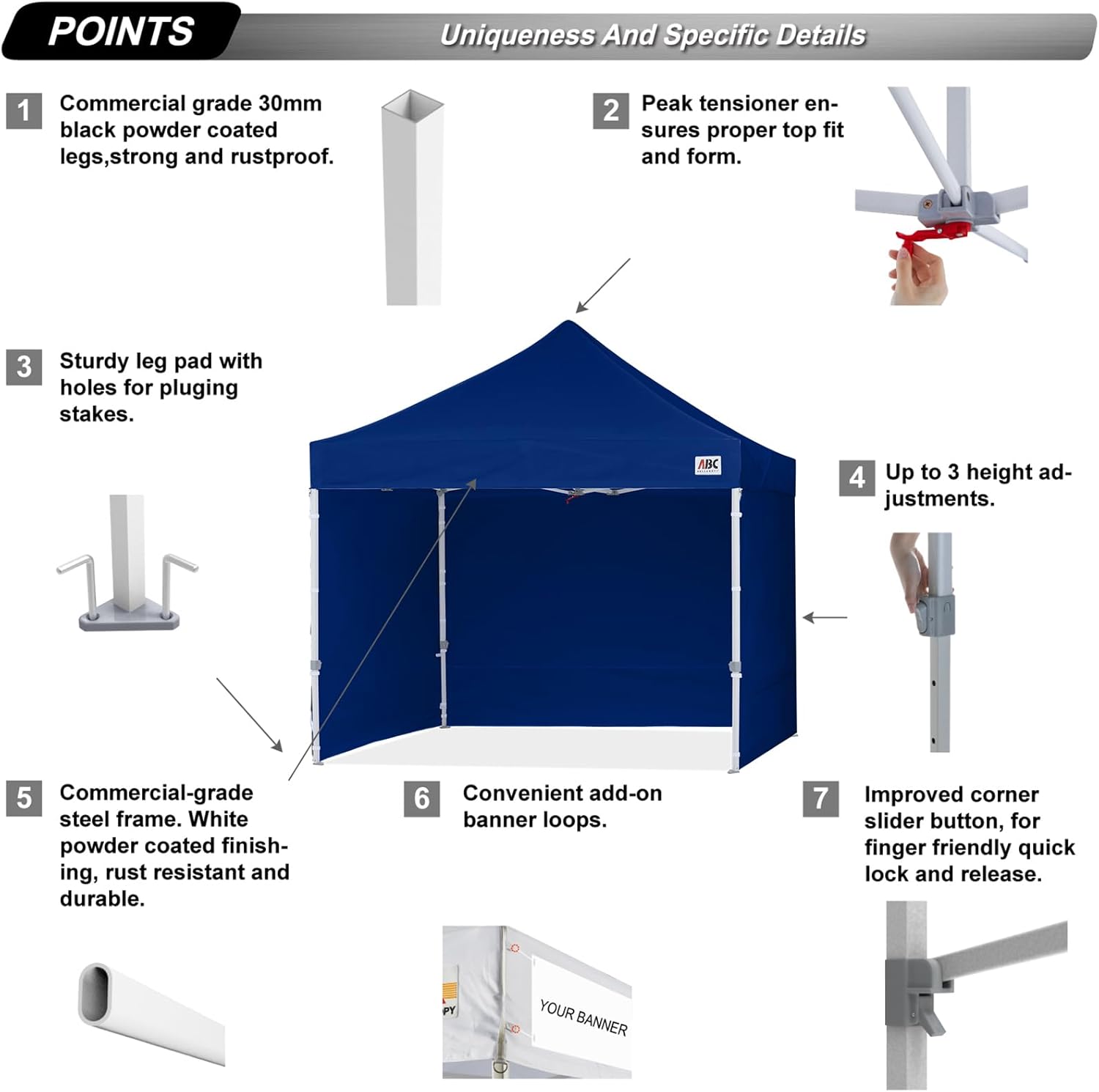 Easy Pop Up Canopy Tent 10×10 with Sidewalls