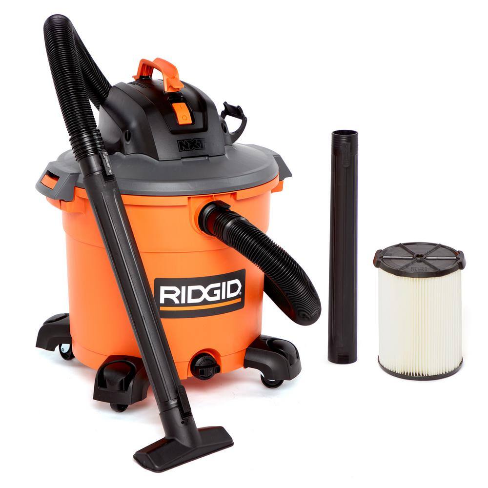 RIDGID 16 Gallon 5.0 Peak HP NXT WetDry Shop Vacuum with Filter Locking Hose and Accessories HD1640