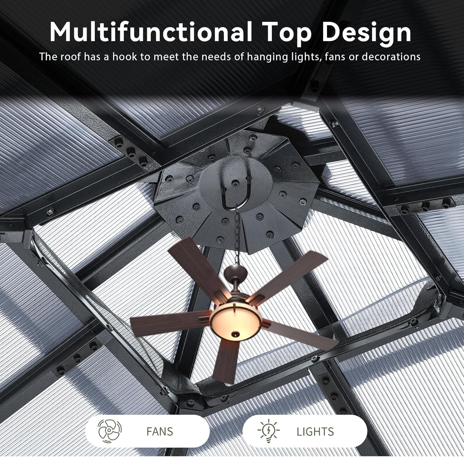 12’X10′ Hardtop Gazebo with Curtains and Netting