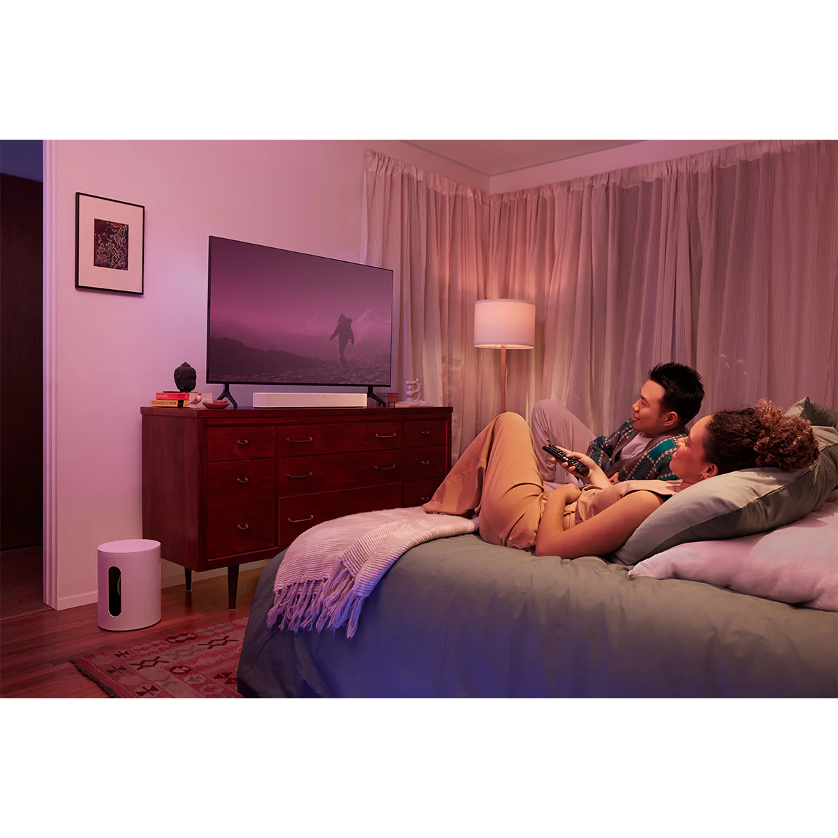 2026 Sonos Entertainment Set with Beam (Gen 2, White) Soundbar and Sub Mini Wireless Subwoofer (White)