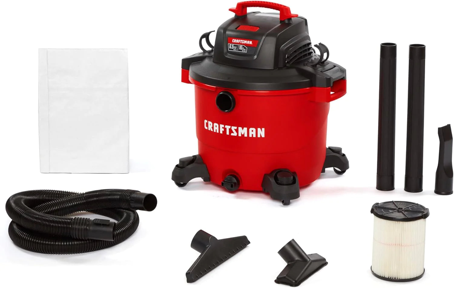 CRAFTSMAN 16 Gallon 6.5 Peak HP Wet/Dry Vac, Heavy-Duty Shop Vacuum