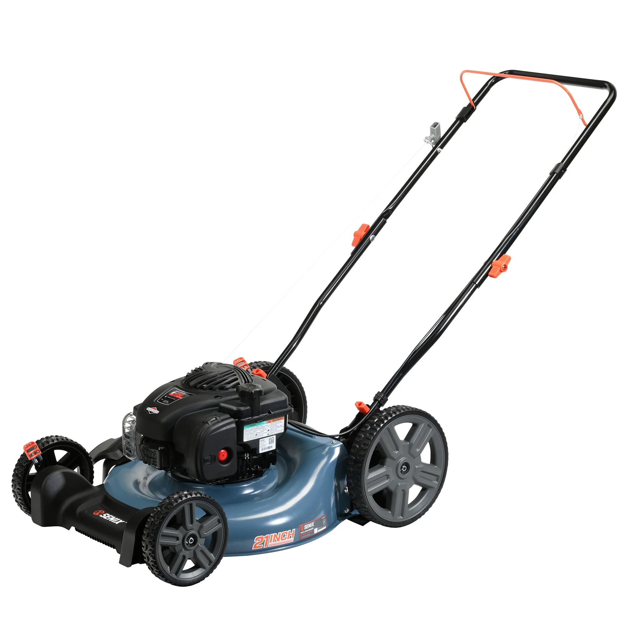 2026 Senix Gas Push Lawn Mower, 21-Inch, 140 cc 4-Cycle Briggs & Stratton Engine, 2-in-1 Push Lawnmower, 6-Position Height Adjustment with Folding Capability, LSPG-M6