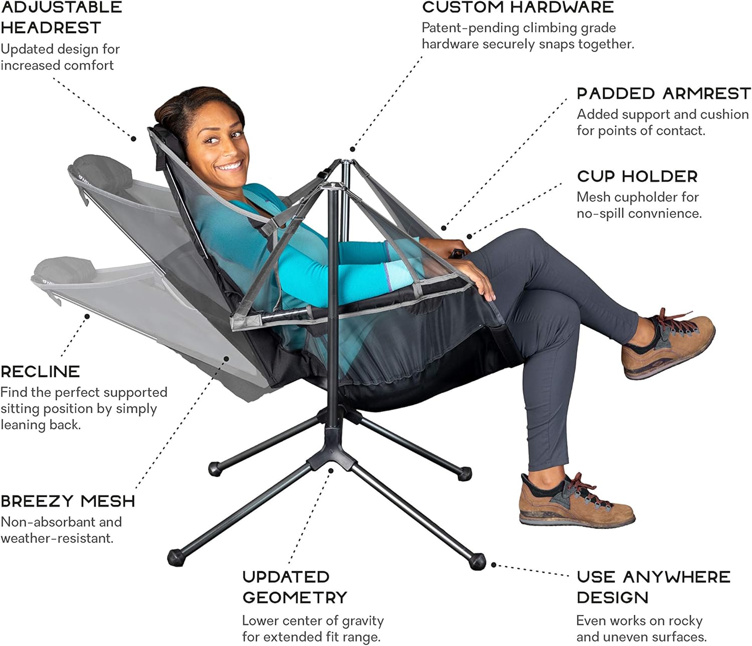 Equipment Stargaze Reclining Luxury Camping Chair, Oxide – Graphite/Smoke