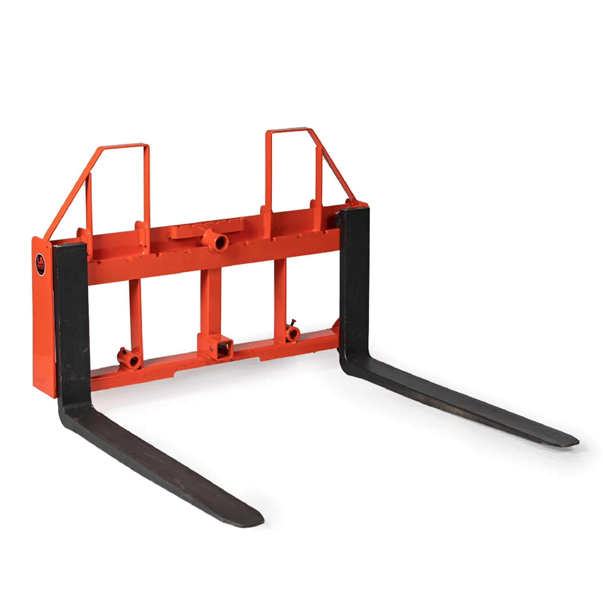 2026 Titan Attachments UA USA Made Orange Step-Through Pallet Fork Frame Attachment, 48in Fork Blades, Rated 4,000 LB, Quick Tach Mounting