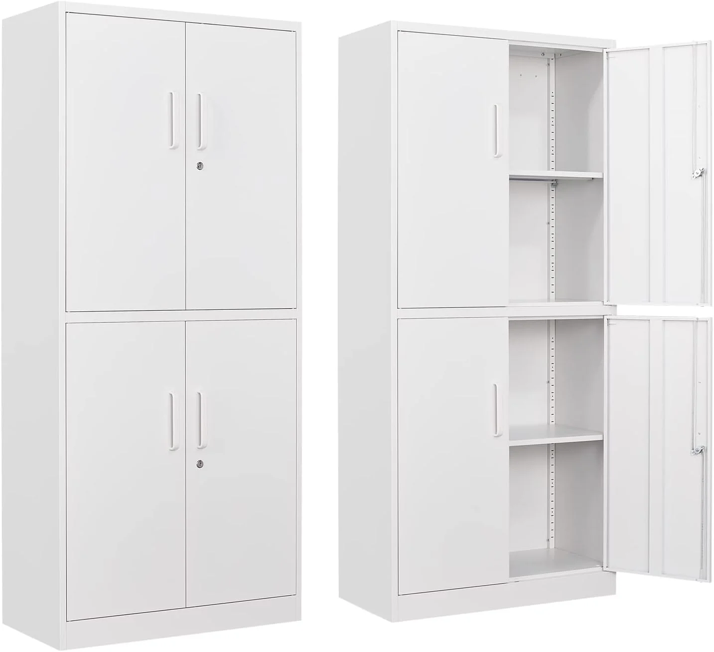 Yizosh Metal Garage Storage Cabinet with Locking Doors and Adjustable Shelves, Tool Storage Cabinet with 1 Drawer - 71