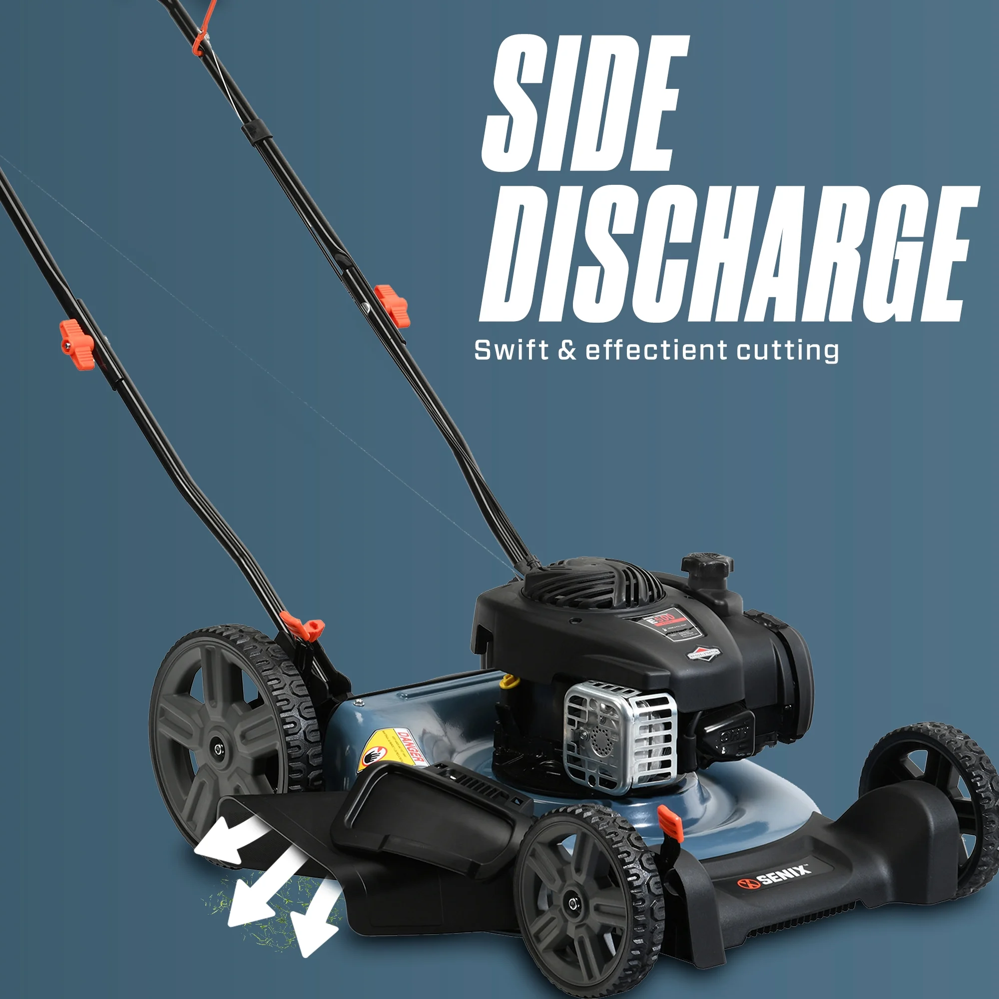 2026 Senix Gas Push Lawn Mower, 21-Inch, 140 cc 4-Cycle Briggs & Stratton Engine, 2-in-1 Push Lawnmower, 6-Position Height Adjustment with Folding Capability, LSPG-M6