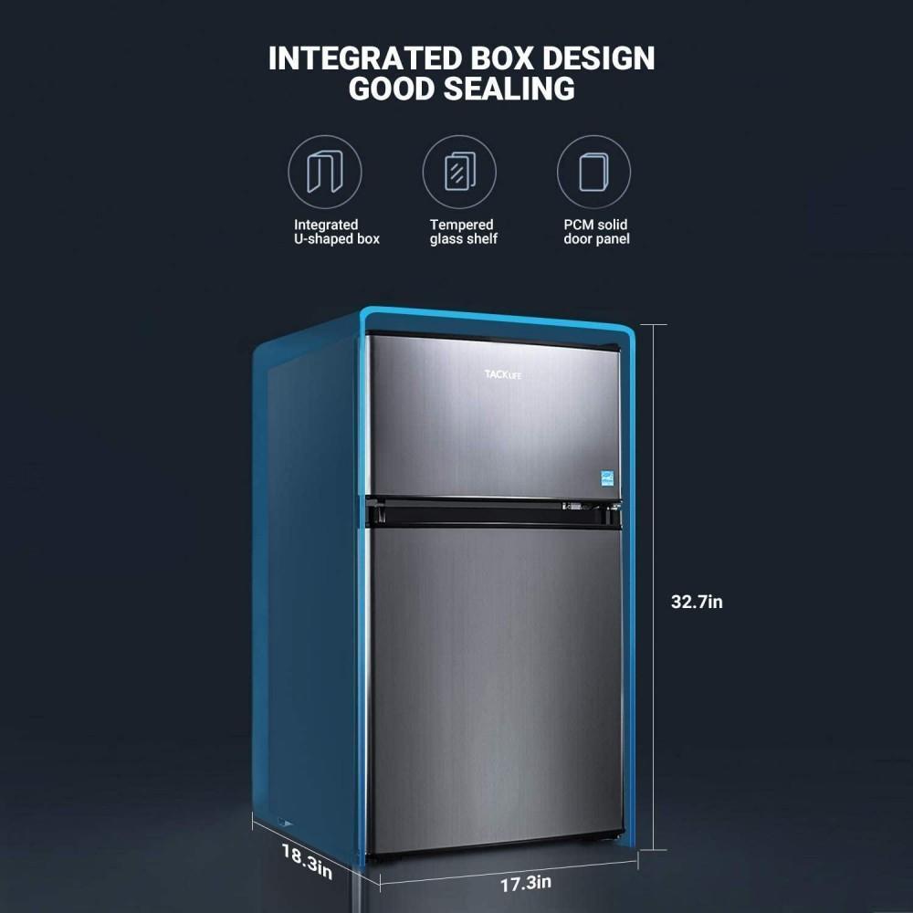 2026 Mini Fridge with Freezer, 3.1 Cu.Ft Small Refrigerator, Compact Refrigerator with LED Light