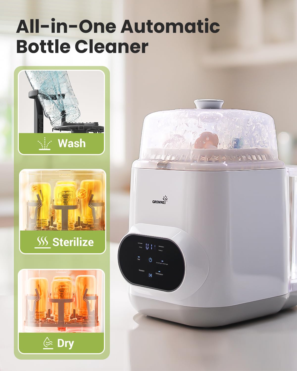 Grownsy Easeclean Bottle Washer Pro – All-in-One