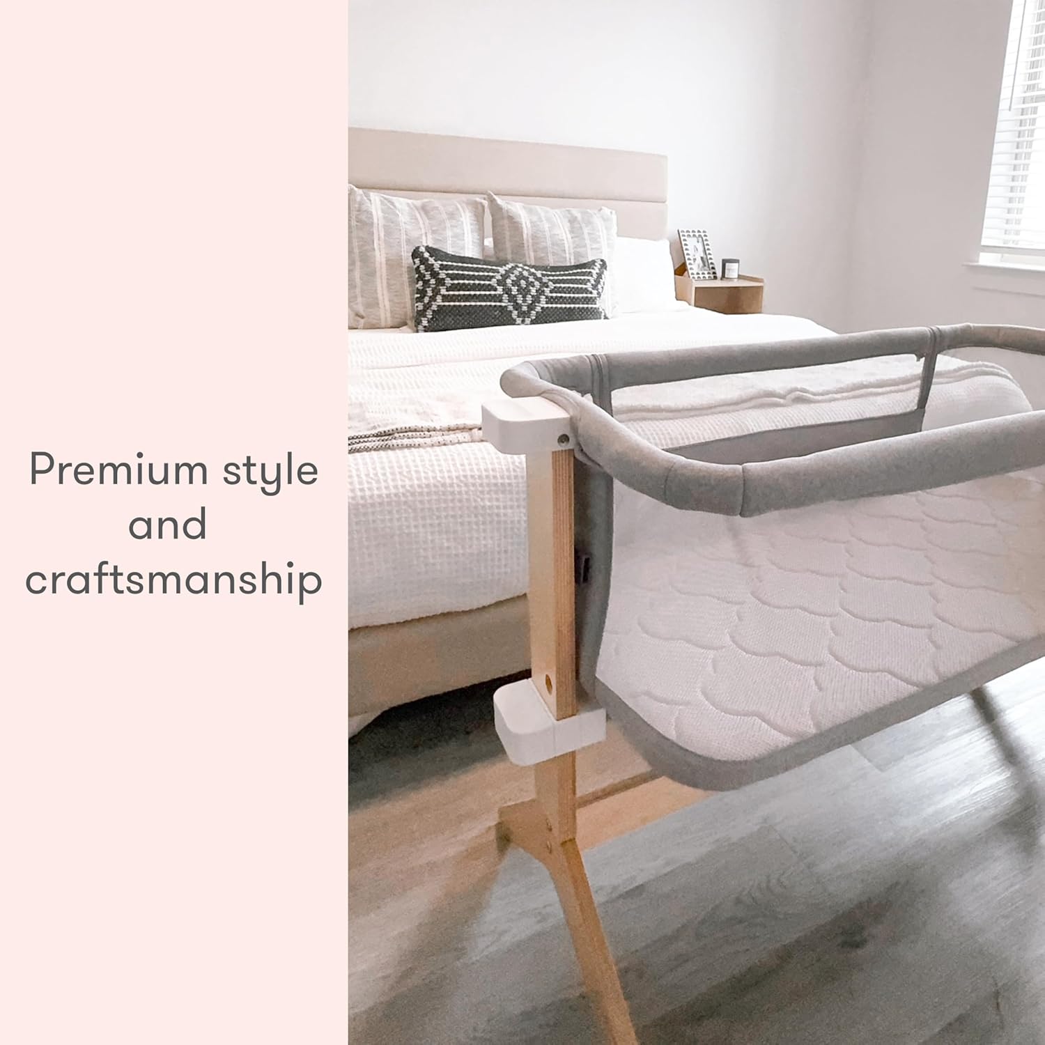 BABY Bassinet & Bedside Sleeper with Washable Mattress