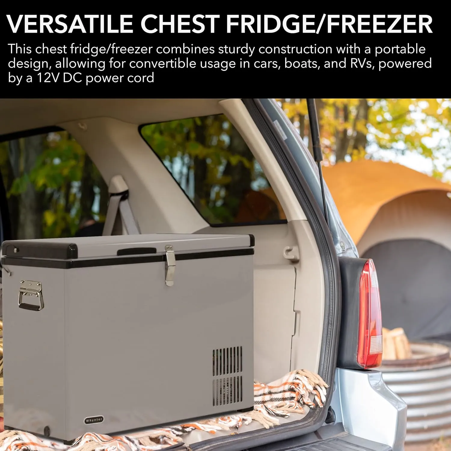 FM-65G 65 Quart Portable Refrigerator and Deep, AC 110V/ DC 12V, Real Chest Freezer for Car, Home, Camping, and RV with-8°F to 50°F Temperature Range, Gray, One Size
