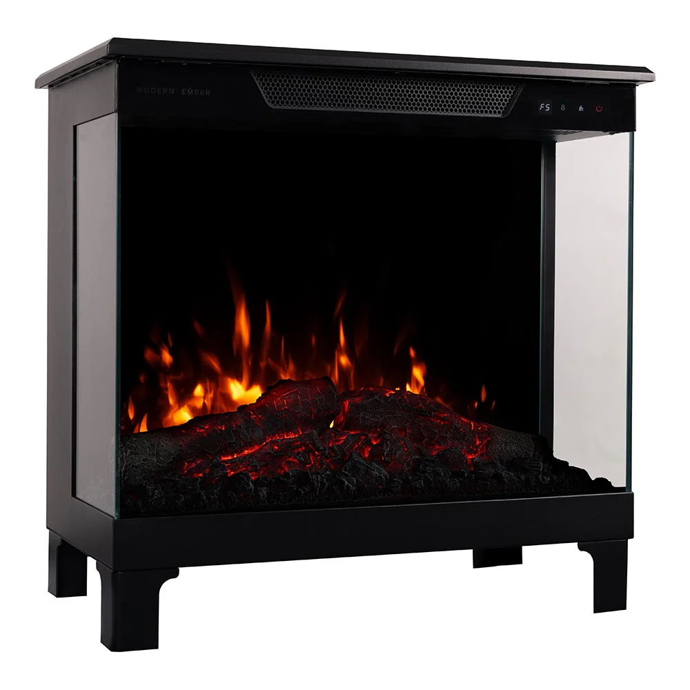 2026 Modern Ember Smart 3-Sided Black Electric Fireplace Stove Heater