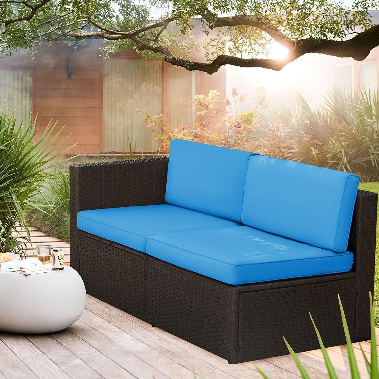 5 Pieces All-Weather Patio Furniture Set with Cushions