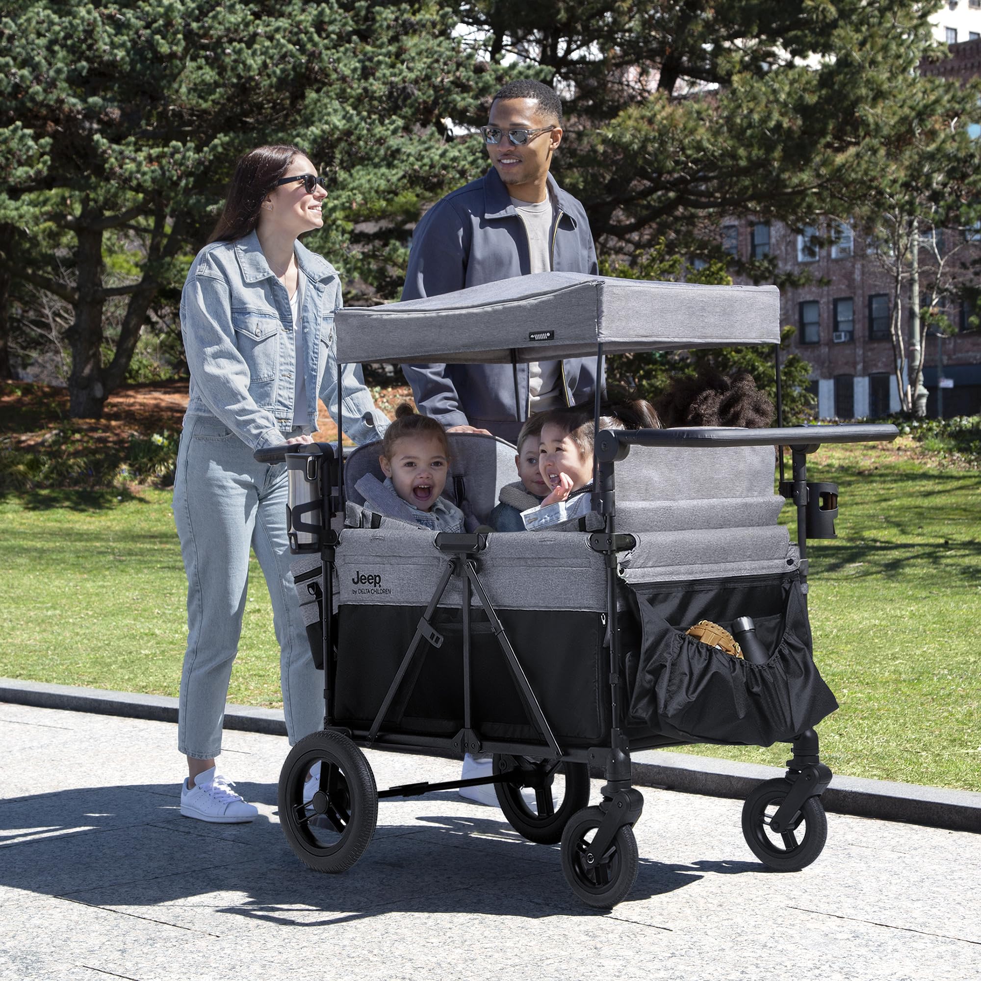 2026 Jeep Wrangler Deluxe 4 Seater Stroller Wagon by Delta Children