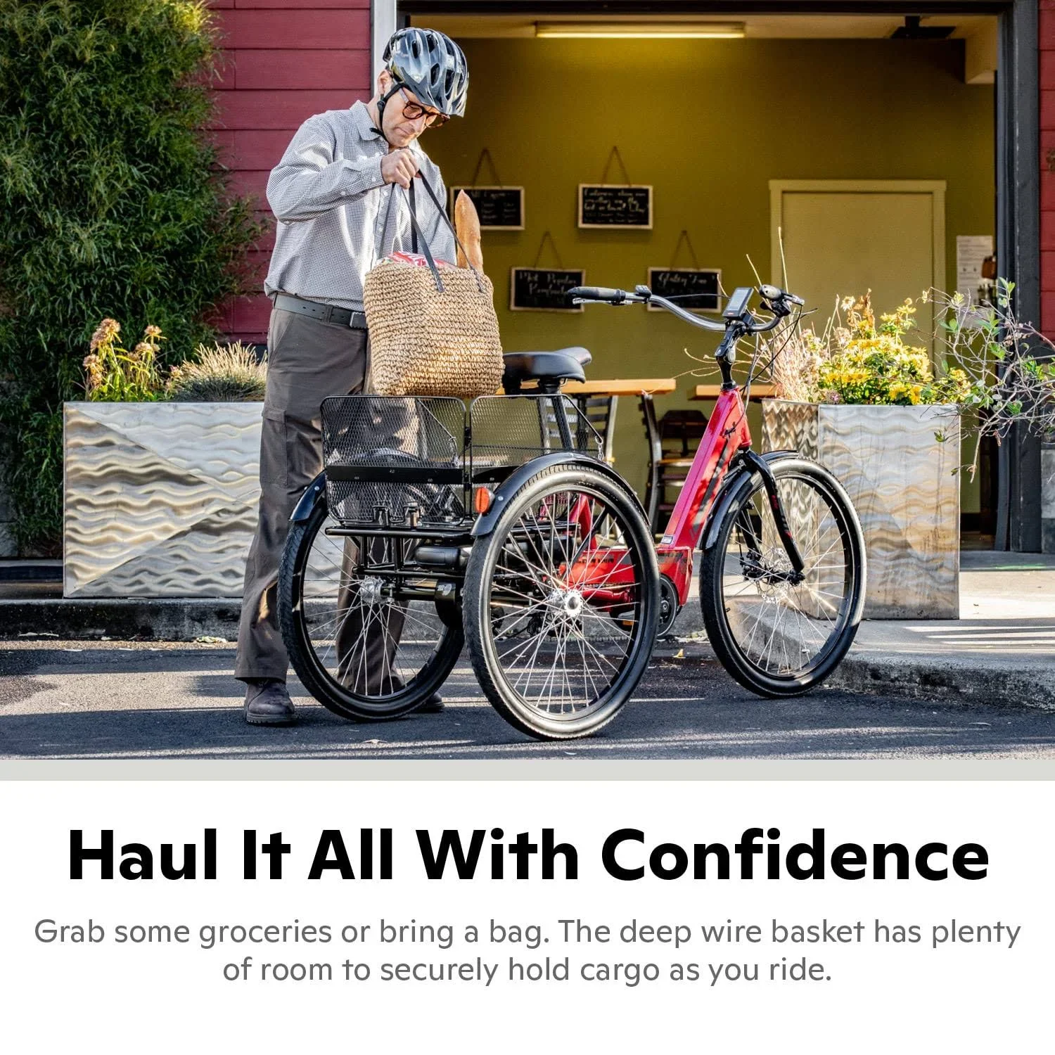 2025 Schwinn Meridian Adult Tricycle Bike Mens and Womens Three Wheel Beach Cruiser 26-inch Wheels Low Step-Through Frame Wide Seat Rear Folding Basket Sin