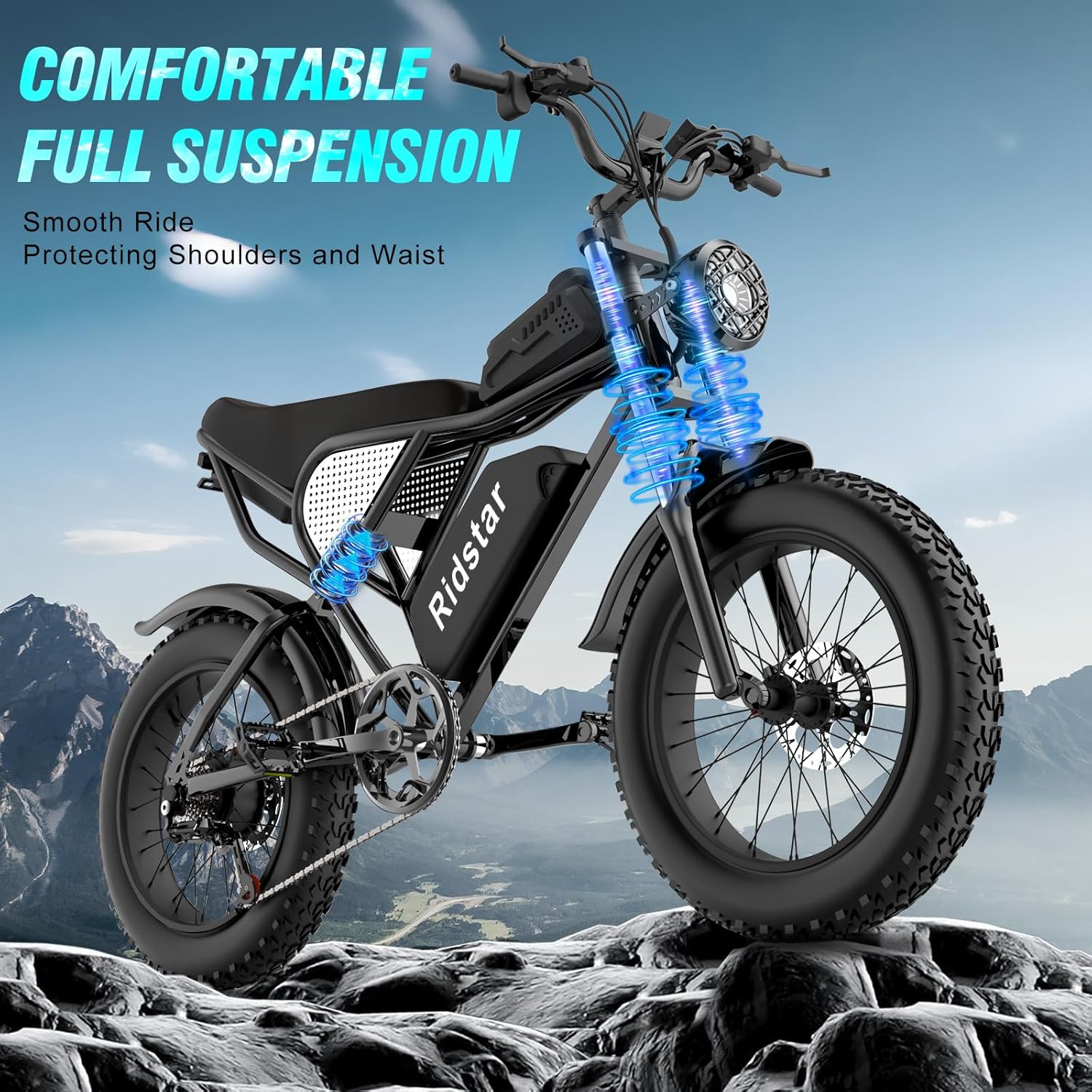 Electric Bike Q20, 2000W, 37Mph, 20′′ Fat Tires