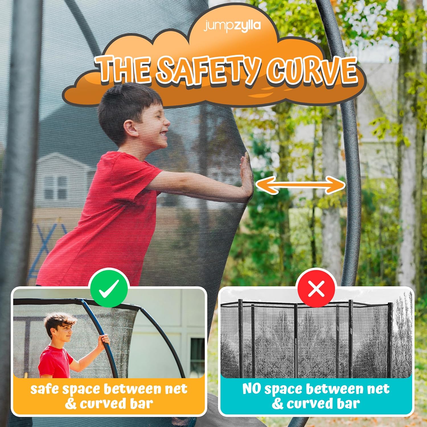 Outdoor Trampoline with Enclosure & Ladder – 8FT to 16FT