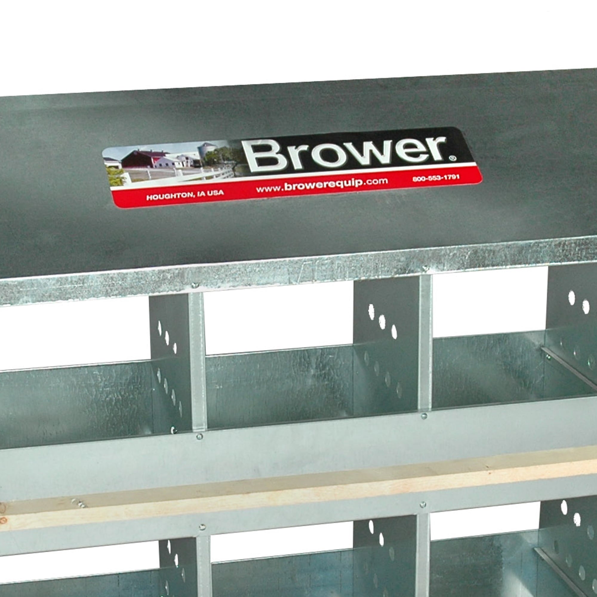 2026 Brower Galvanized Steel 10 Hole 50 Bird Poultry Nest Chicken Brooding Box