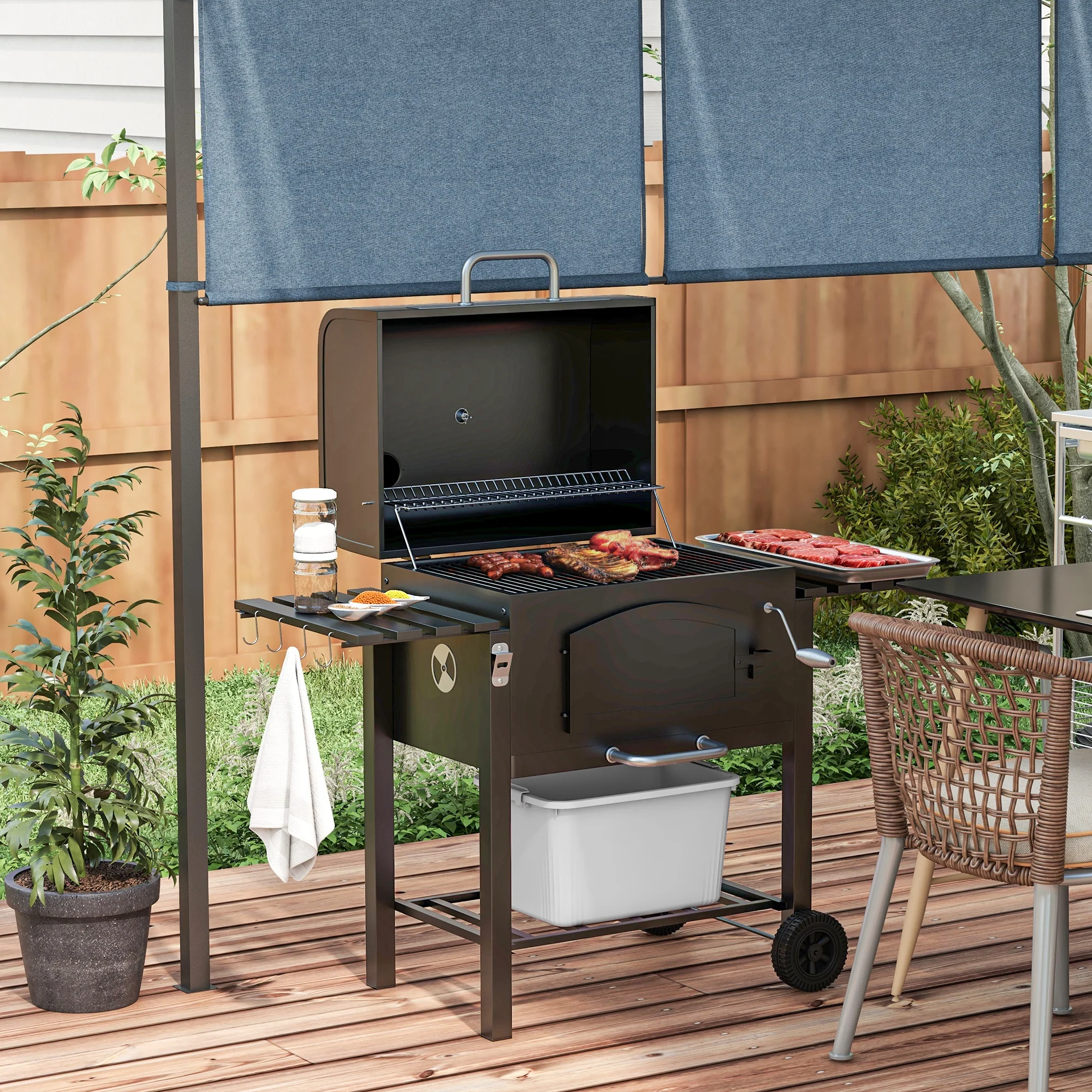 2026 Charcoal BBQ Grill with Spacious Cooking Area, Warming Rack & Adjustable Heat Controls