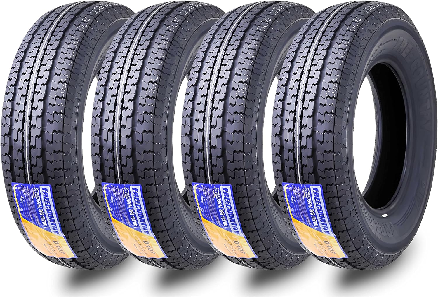 Grand Ride Set of 4 ST225/75R15 Trailer Tires
