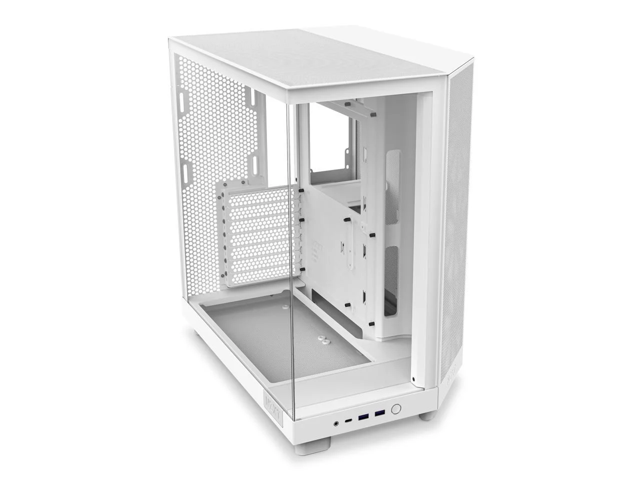 2026 NZXT H6 FLOW Compact Dual-Chamber Mid-Tower Airflow Case, White, CC-H61FW-01
