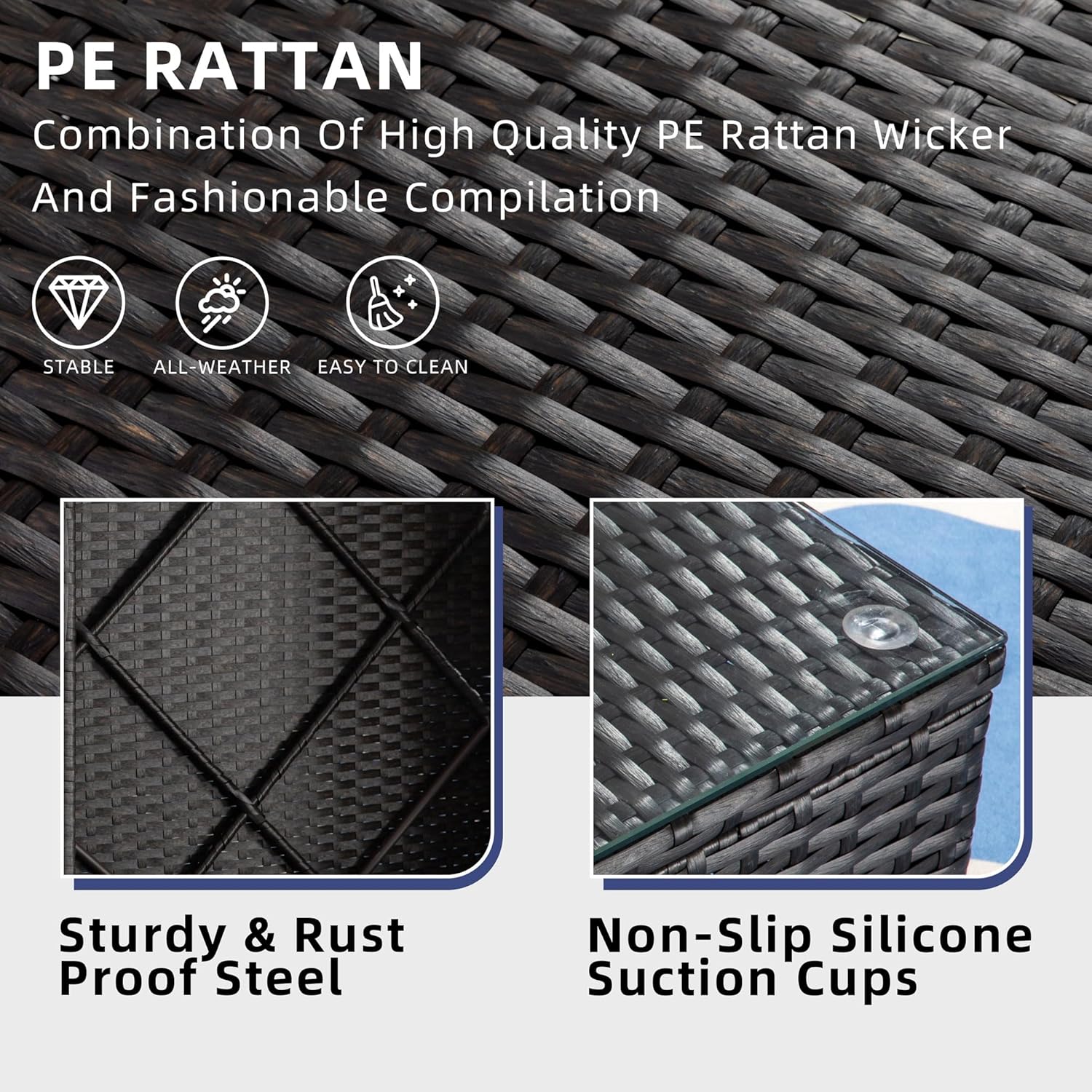 5 Piece All-Weather Patio Furniture Set with Ottoman