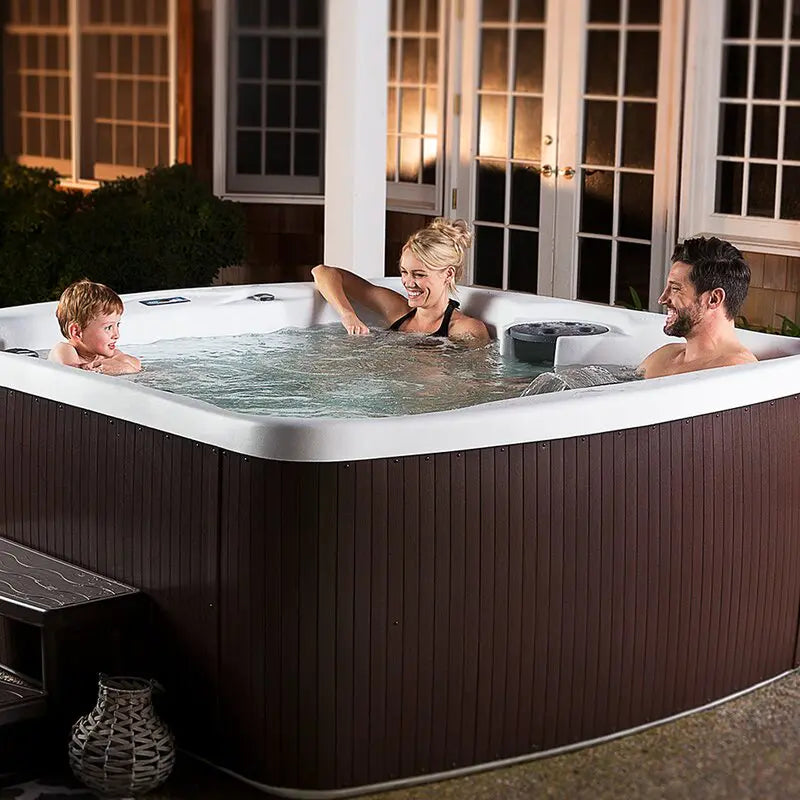 Lifesmart Spas 5 – Person 23 – Jet Rectangular Plug And Play Hot Tub with Ozonator in Espresso