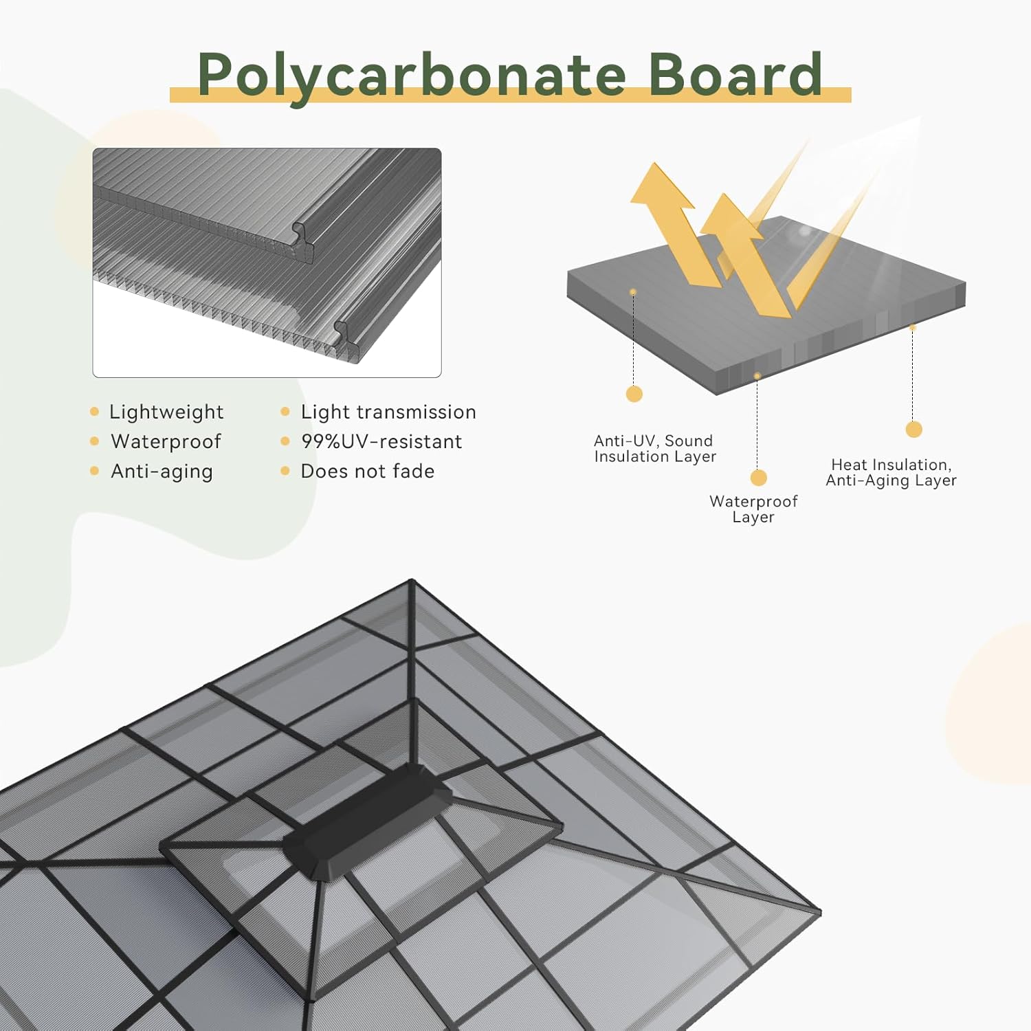12’X10′ Hardtop Gazebo with Curtains and Netting