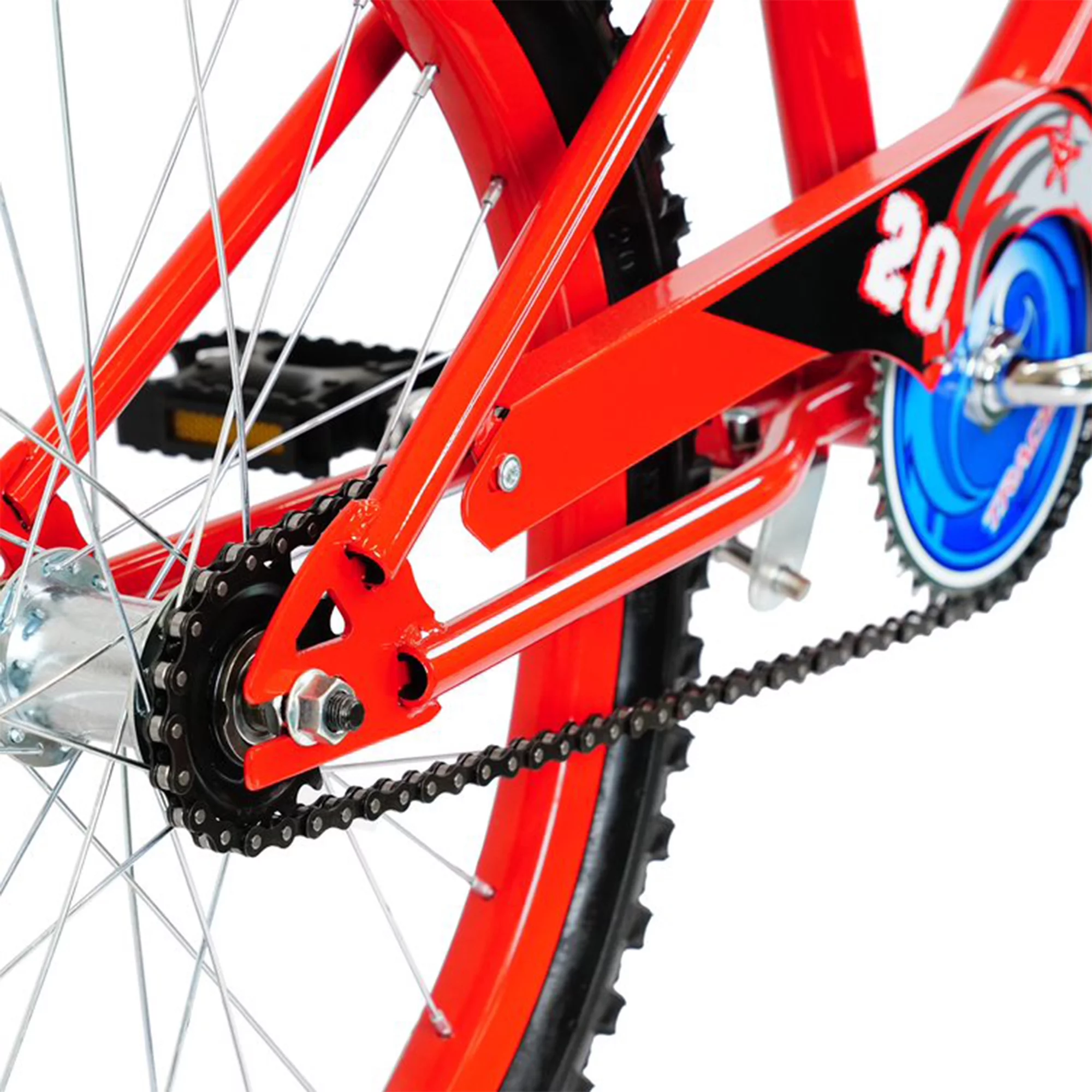 2026 TRACER Logan 20 In Hi-Ten Steel Framed Freestyle BMX Beginners Bike, Red