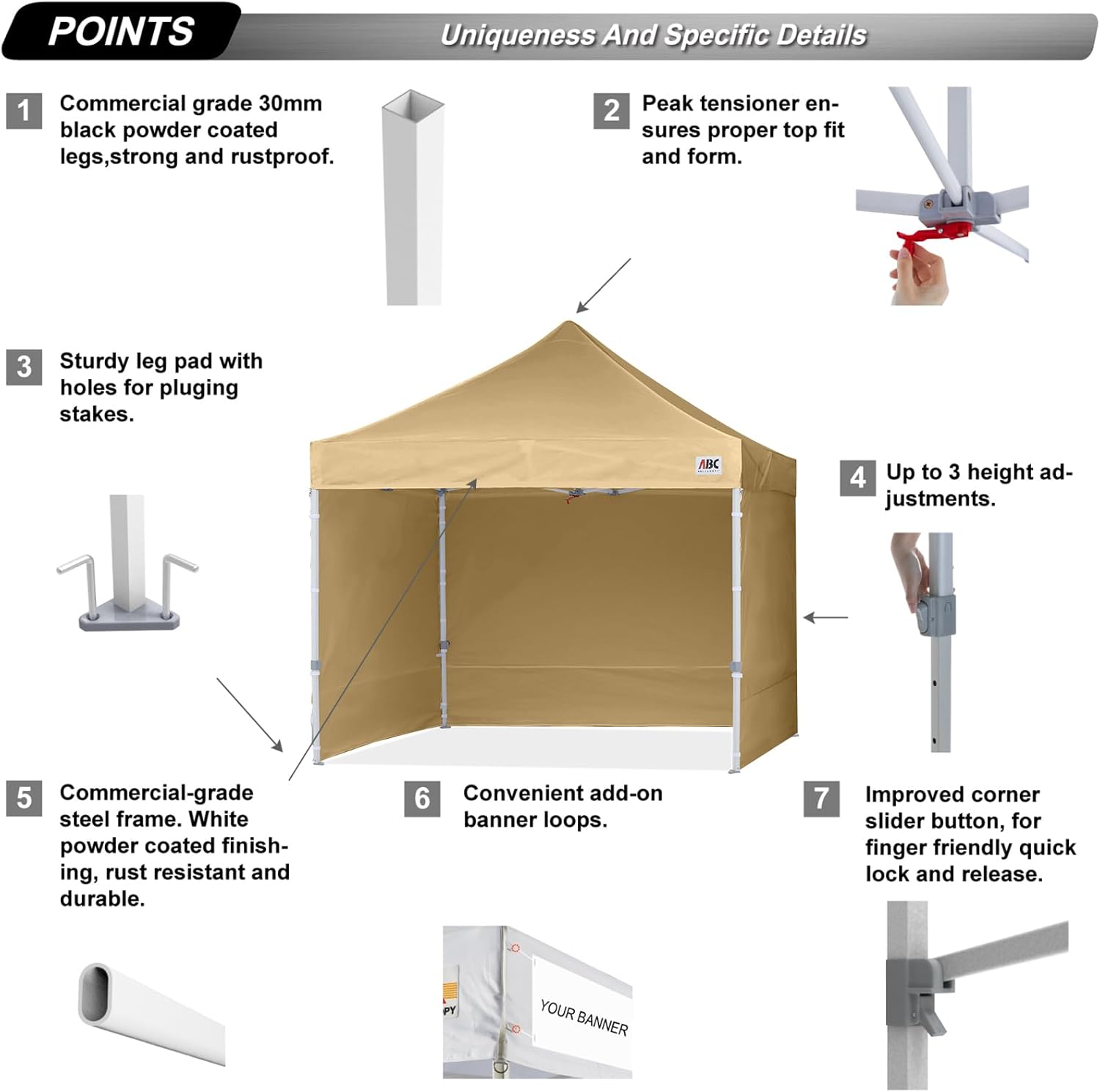 Easy Pop Up Canopy Tent 10×10 with Sidewalls