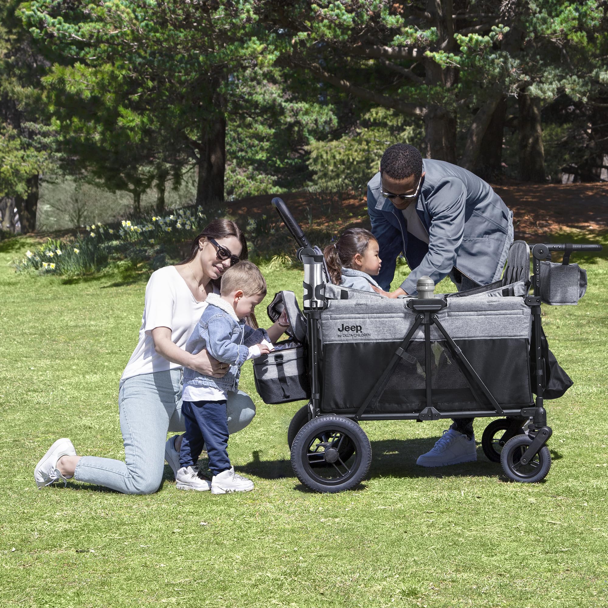 2025 Jeep Wrangler Deluxe 4 Seater Stroller Wagon by Delta Children