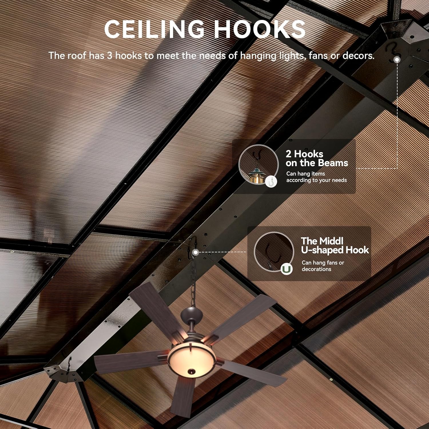 12’X10′ Hardtop Gazebo with Curtains and Netting