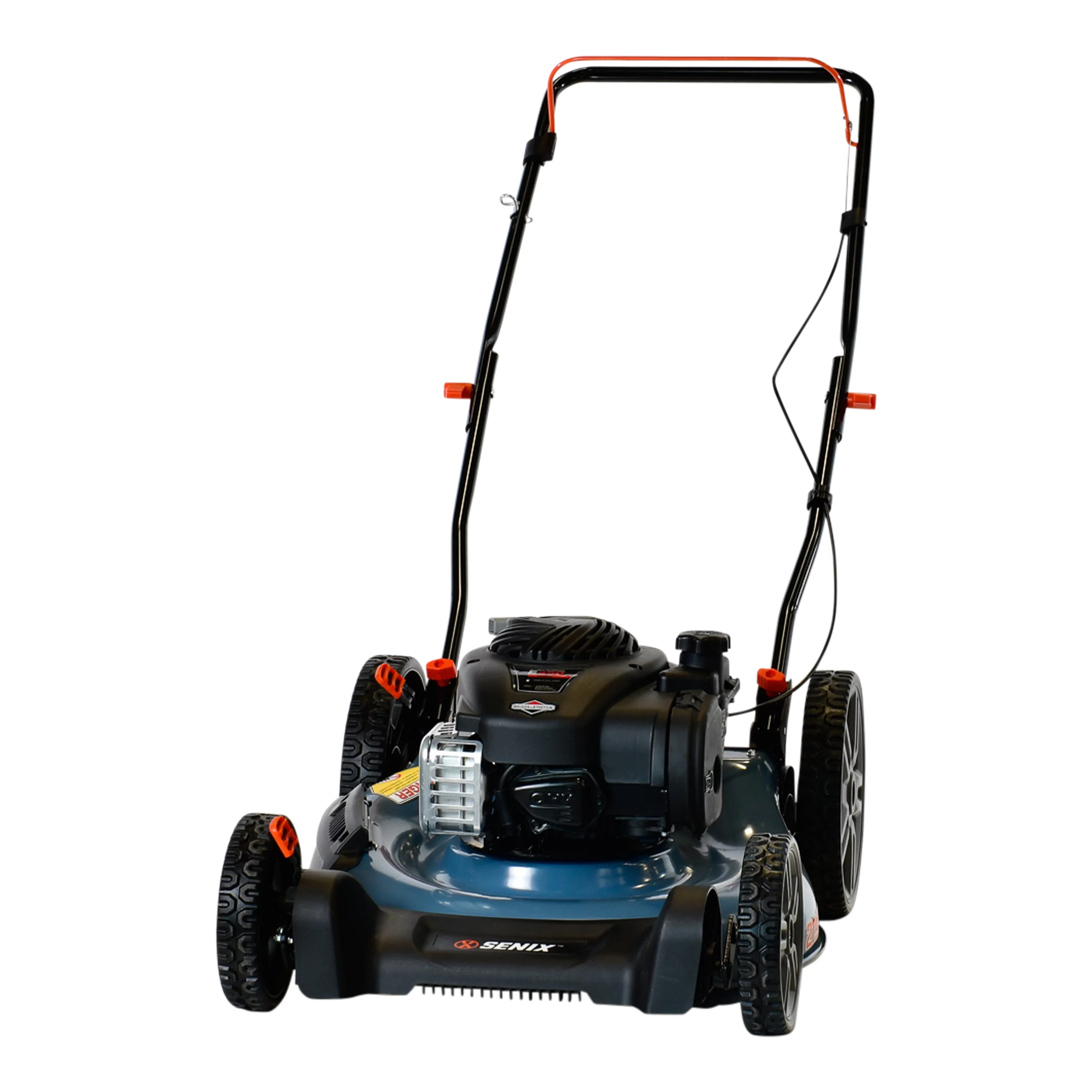 SENIX 21In Gas Lawn Mower, 125cc 4-Cycle Briggs & Stratton Engine, 2-In-1 Push Lawnmower, 6 Height Adjustment with 11In Rear Wheels, LSPG-M4