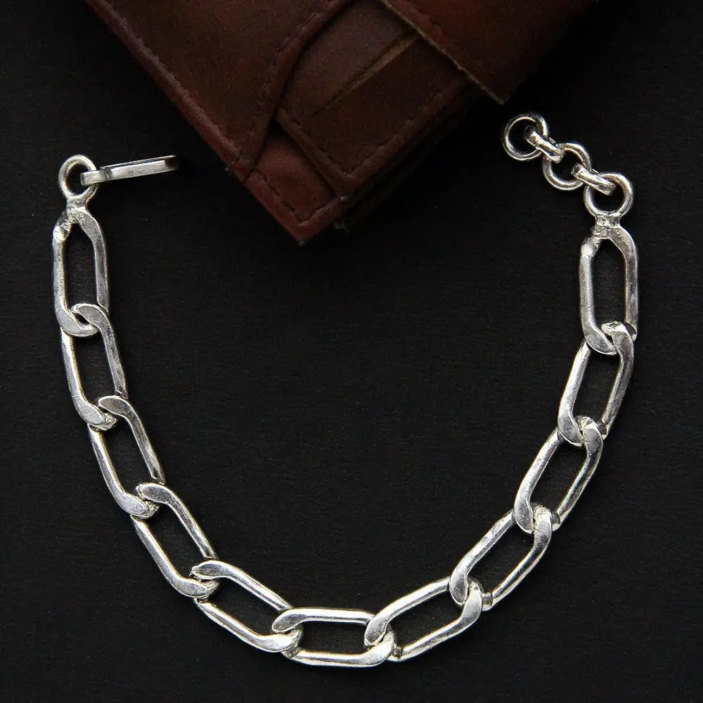 Men’s Silver 92.5 Bracelet With Wide Cuban Links
