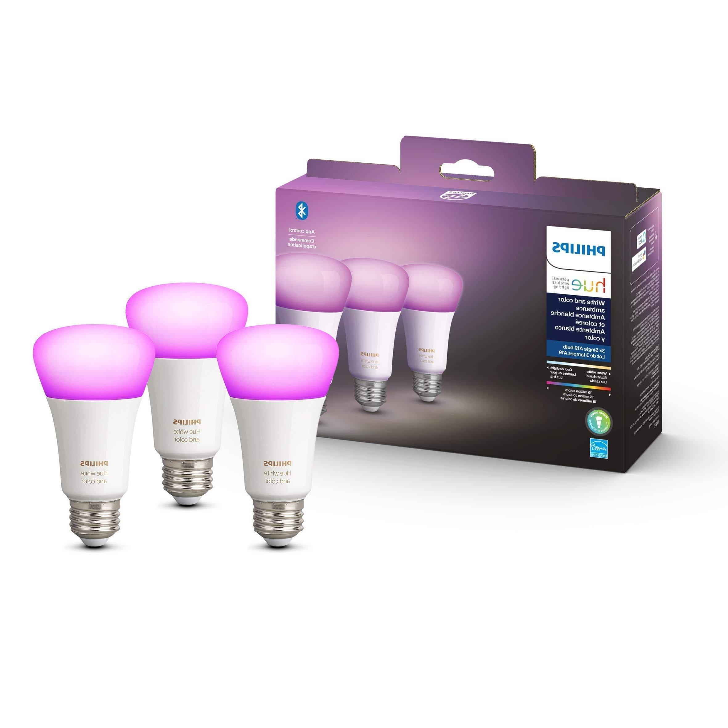 2026 562785 Hue White & Color Ambiance A19 Bluetooth LED Smart Bulbs 3-Pack