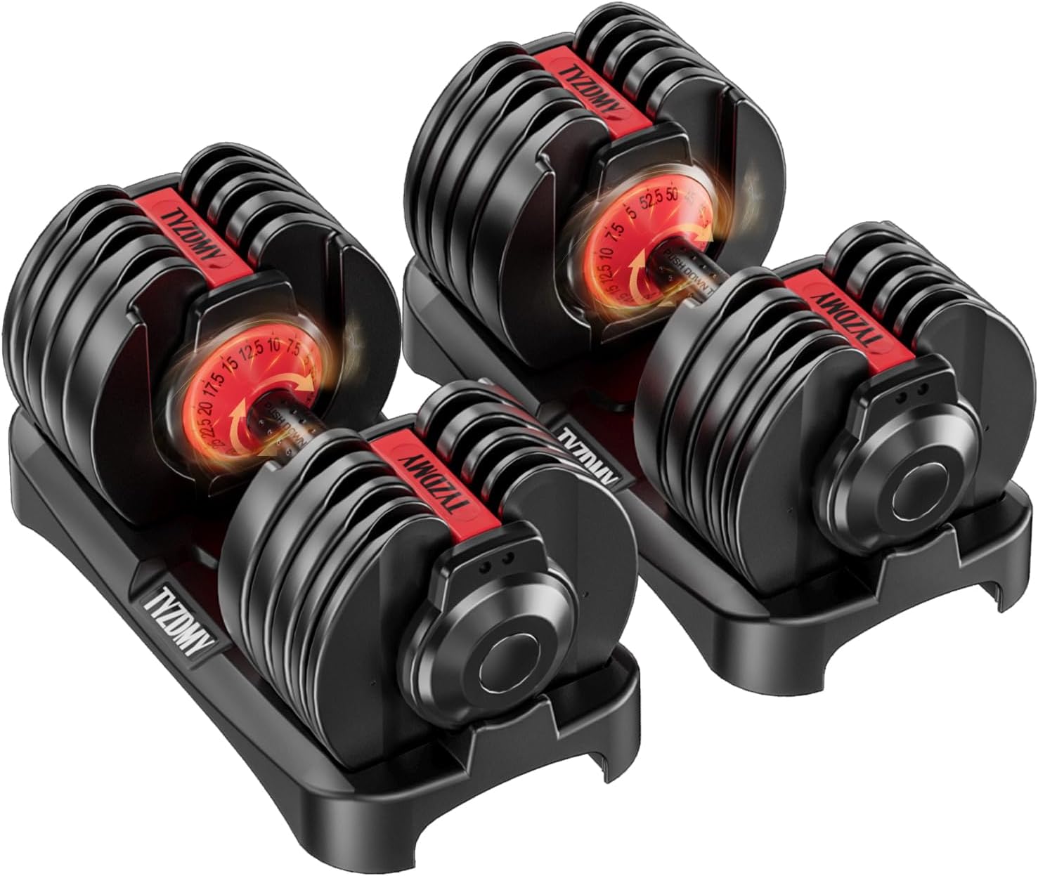 Adjustable Dumbbells Set of 2 – 52.5 Lbs Pair
